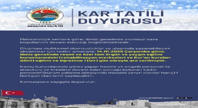 Ardahan da eğitime kar engeli