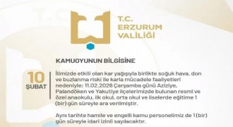 Erzurum'da eğitime 1 gün ara verildi