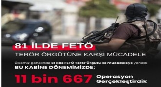 FETÖ’ye yönelik 11 bin 667 operasyon